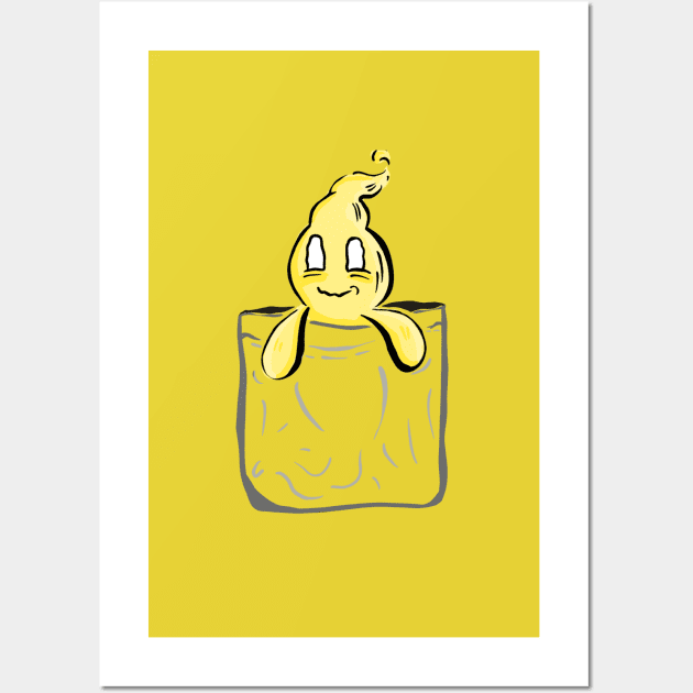 Shelly The Ghost Riding in Your Pocket Wall Art by LilyMakesArt